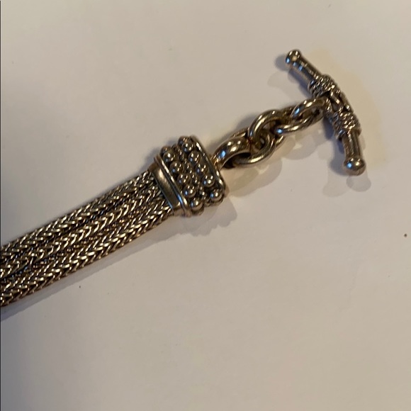 Sterling Silver 3 Strand Toggle Bracelet - Picture 3 of 7